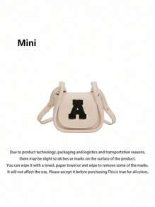 A Mini Casual, Versatile Simple Solid Color DIY PU Material Crossbody Shoulder Bag, Printed With 26 A-Z Letters. Lipstick Coin Purse, Can Be Shoulder Or Crossbody. Suitable For Use When Going Out To Traveling And Shopping. Holiday Gifts. The Best Gift Friends. - Rice Bag + Black Letters 5.5 - View 6
