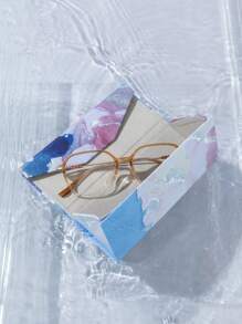 1pc Women's Colorful Painting Print Foldable Eyeglasses Case, Suitable For Outdoor Matching - Multicolor - View 7