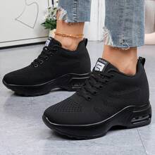 New Women's Platform Wedge Thick Bottom Sneakers, Outdoor Sports Shoes, Height Increasing