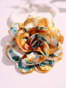 1pc Minimalist Colorful Tie Dye Fabric Flower Brooch, Random Color Dramatic Elegant Big Floral Decor Pin Dress Accessories Pin For Clothes Bag Charm