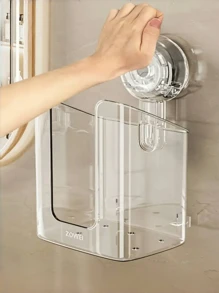 1 个方形塑料纸巾盒，粘合设计，无需钻孔，易于安装，适合用作壁挂式湿巾分配器或浴室、厨房、卫生间的纸巾架，很棒的礼物创意！ - 查看 4