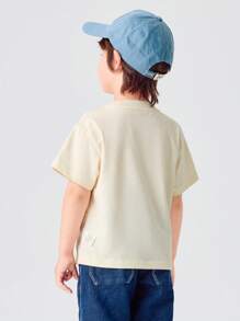 Balabala 2-5岁男童短袖速干T恤，夏季打底衫 - 乳白 - 查看 3