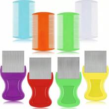 Juego de 4 peines para eliminar piojos, peine de acero inoxidable, peine de dientes finos, peine para peluquería, peine para maquillaje del cabello