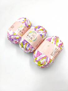 Lot de 3 paquets de 300g de fil ruban en polyester, multicolore à effet ombré et rayures, pour le crochet maison de chaussons, sacs, paniers de rangement et artisanat - Multicolore - Voir 20