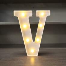 1pc LED Strip Light Marquee Sign - White Illuminated Letter Decoration For Home, Wedding, Birthday And Party - Waterproof Bulbs, 6.3" Height, PVC Material, Battery Powered Box, Ideal For Bar Or Desktop Decor