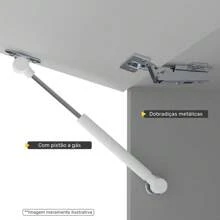 Armário Aéreo Multiuso Geladeira Lux 80cm 100% MDF 01 Porta Basculante Preto TX Fosco - Desk Design