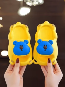 Tongs d'été pour enfants, super mignonnes avec motif de lapin pour filles. Antidérapantes, avec semelle souple, modèle avec inscription. Tongs pour garçons avec motif de dessin animé.