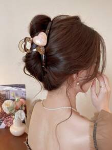 1 szt. Wysokiej jakości, mieszana kolorystycznie, duża spinka do włosów w kształcie serca, akcesorium do włosów, prosty i świeży, elegancki prezent dla kobiet na Walentynki, spinki do włosów, spinki do włosów, spinki do włosów, spinka do włosów, akcesoria do szkoły, akcesoria do włosów na jesień i zimę dla kobiet, stroje wakacyjne, kobieta