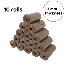 90 piezas/120/150 piezas/270 piezas Bolsas para recoger excrementos de perro en caja con 6/8/10/18 rollos, bolsas de 1.3 micras de grosor, a prueba de fugas, fácil de usar, resistentes a los olores, extra gruesas, con aroma a café, aptas para paseos, arena para gatos y limpieza del hogar
