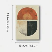 1 Pc,Muted Color Block Print Of Two Half Circles, Original, Canvas, Wall Art, Living Room Wall Decorations, Bedrooms, Bathrooms, Frame Poster Art Prints, Hanging Paintings, Home Decoration, Festivals. Home Decoration Festivals 1 - Multicolor - View 9