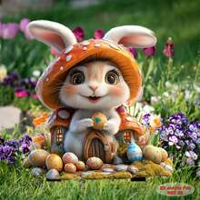 Acrylic Plant Pot Stakes, Easter Bunny Egg Garden Stakes, Outdoor Lawn And Yard Decorations - Multicolor - View 3