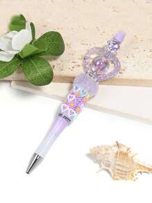 10pcs Random Styles Double-Sided Drilled Love Star Acrylic Beads For Jewelry Making DIY Handmade Keyring Material Pen Link Pearls Decorative Accessories - Multicolor - View 4