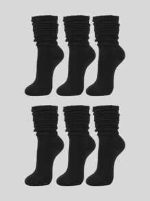 6 Pairs Of Multi-Color Pile Socks, Casual And Versatile Mid Tube Pile Socks - Multicolor - View 17