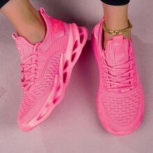 1 Paio di scarpe sportive di colore tinta unita, nuove scarpe sportive da donna stile britannico primavera/estate 2025 con lacci, punta tonda, suola alta antiscivolo, di moda, traspiranti, con suola spessa, da studentessa