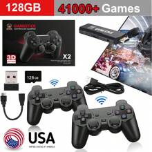 X2 Wireless Retro Game Console 128G, Retro Game Stick , Built-In 40+ Emulators, 40000+ Games, 4K HD Output With 2.4GHz Wireless Controller, Plug And Retro Play Video Games For TV Playstation5 Cable Remote Remote Control Usb - Black - View 6