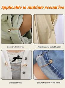 男女通用多功能磁性衣夹 强力头巾磁铁带链 磁性衣披肩夹 多功能衣夹 磁性衬衫配件 牢固固定围巾、头巾、裤子等织物 旅行必备配件 户外办公 返校旅行必需品 旅行配件 旅行必备品 海滩度假 暑假 学校配件 用品 返校用品