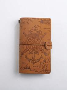 1 Cuaderno de viaje de piel suave de estilo pirata tamaño A6 de hojas sueltas vintage, adecuado para registro de notas en diversas ocasiones, útiles escolares, vuelta al colegio