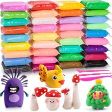 36/24/12 pièces Set d'argile magique avec outils - Argile colorée à séchage à l'air dans des couleurs vives pour l'artisanat DIY et le jeu éducatif, couleur aléatoire