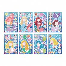 8 pièces Autocollants de déguisement de princesse Créer un visage Autocollants de princesse Créez vos propres autocollants de princesse Faveurs de fête d'anniversaire de princesse pour enfants Récompenses Artisanat avec 8 modèles