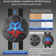 Máquina de pared de boxeo con guantes de boxeo - Set de boxeo, Entrenador de boxeo inteligente, Máquina de montaje en pared de boxeo, Equipo de entrenamiento de objetivo de boxeo para el hogar, la oficina y el gimnasio - Negro - Ver 7