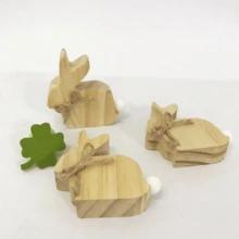 3/6pcs Easter Rabbit Decorations, Home Crafts, Rabbit Decor, Cute Wooden 3D Rabbits With Bow And Tail, Handmade Freestanding Wooden Bunnies, Suitable For Various Rooms, No Electricity Needed, Ideal For Easter Holiday Decoration, Party Decor, Home Decor DIY Craft, Party Gifts, Birthday Gifts, Easter Gifts, Thanksgiving Gifts, Valentine's Day Gifts