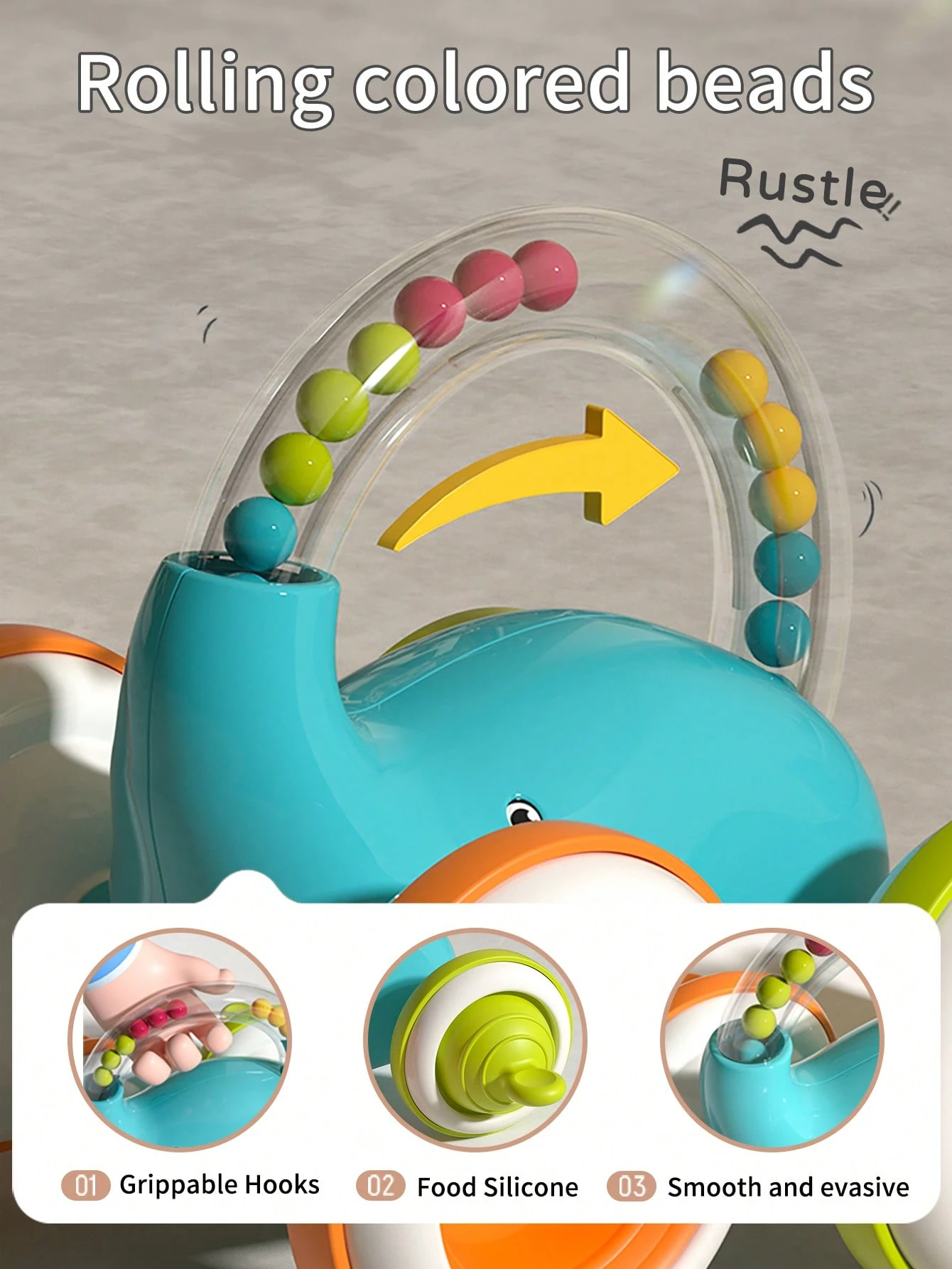Baby Toy Rattle Elephant Pull & Play Toy, Early Education Parent-Child ...