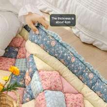 Colchones de futón para piso de tatami japonés, tapete para dormir tamaño individual, matrimonial, tamaño Queen King con parte inferior antideslizante, colchones plegables suaves y portátiles, cubrecolchones para invitados, 43.3 x 79.7 pulgadas - Azul - Ver 6