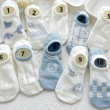 5/10 Pairs Comfy Cartoon Pattern Ankle Socks - No Show & Liner Socks With Breathable, Soft, And Stretchy Fabric For Women - Fun Stockings & Hosiery For Everyday Wear - Multicolor - View 3