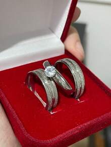 Aliança 6mm com friso compromisso cor prata