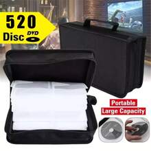 520 Disc CD/DVD Wallet Binder Book Sleeves Disc Storage Bag Carrying Case Black - Black - View 1