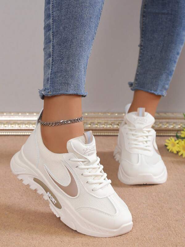 Thick Sole Platform Sneakers Women, 2025 New Summer Breathable Non-Slip Shock Absorbing Chunky Sneakers, Casual Shoes