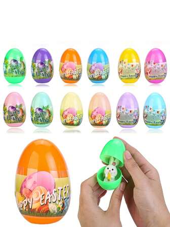 1/5/10 pezzi Gusci d'uovo di Pasqua con coniglietto apribili a spirale, uova schiuse per premi di festa, forniture per feste