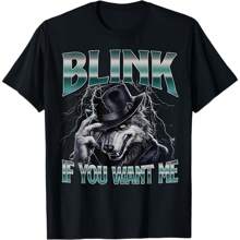 Blink If You Want Me Funny Werewolf Alpha Wolf Meme Men T-Shirt - màu đen - Xem 1