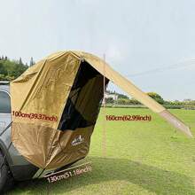 Car Awning Canopy Car Tent Portable Camping Awnings Car Trunk Tent SUV Awning Shelter Rear Sunshade Canopy Waterproof Tailgate Shade Awning - Yellow Brown - View 7