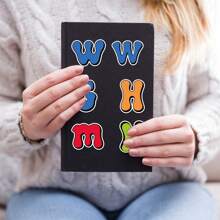 50 autocollants de l'alphabet anglais non répétables. Autocollants décoratifs résistants à l'eau pour téléphone portable, valise, compte pour enfants - Multicolore - Voir 6