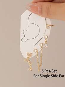 5 szt. luksusowych cyrkonii motyl kolczyki zestaw bling bling kryształowe kolczyki sztyfty kobiety układane kolczyki biżuteria y2k mankiety na uszy kobiety prezent