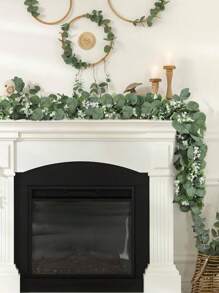 1/2/4/8 件 5.9 英尺桉树花环人造常春藤绿植假银元桉树叶藤蔓桌面装饰绿藤蔓春季人造藤蔓用于家居壁炉派对装饰室内/室外、房间装饰、人造植物、派对和节日装饰、秋季装饰、圣诞节装饰、波西米亚风格、感恩节装饰、秋冬装饰、新年装饰