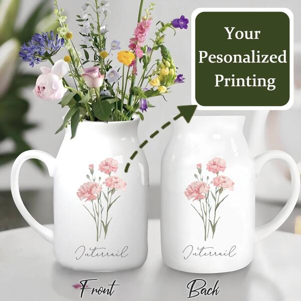 Personalisierte "Wenn ich Blumen wäre, würde ich dich pflücken" Mum Nanna Großmutter Home Wildblume Lavendel Keramik Kleine Vase Krug Tasse Geburtstaggeschenk für sie, Oma, Mutti, Muttertag Geschenk, Oma Geschenk, Omi Geschenk, Brautmuttter Geschenk, Schwiegermuttergeschenk, Tante Geschenk, Patentante Geschenk, Multifunktional, Ornamental, Schimmelresistent, Wiederverwendbar, Leicht zu reinigen, Niedlich, hochwertig, modern, personalisiert, einzigartig, ideale Geschenke für ihn, ideale Geschenke für Kinder, Badezimmer, Home Graduation