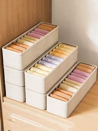 1pc Fabric Unlatticed Storage Box Quilted Storage Box Wardrobe Clothing Pants Layered Storage Gifts Women Girls