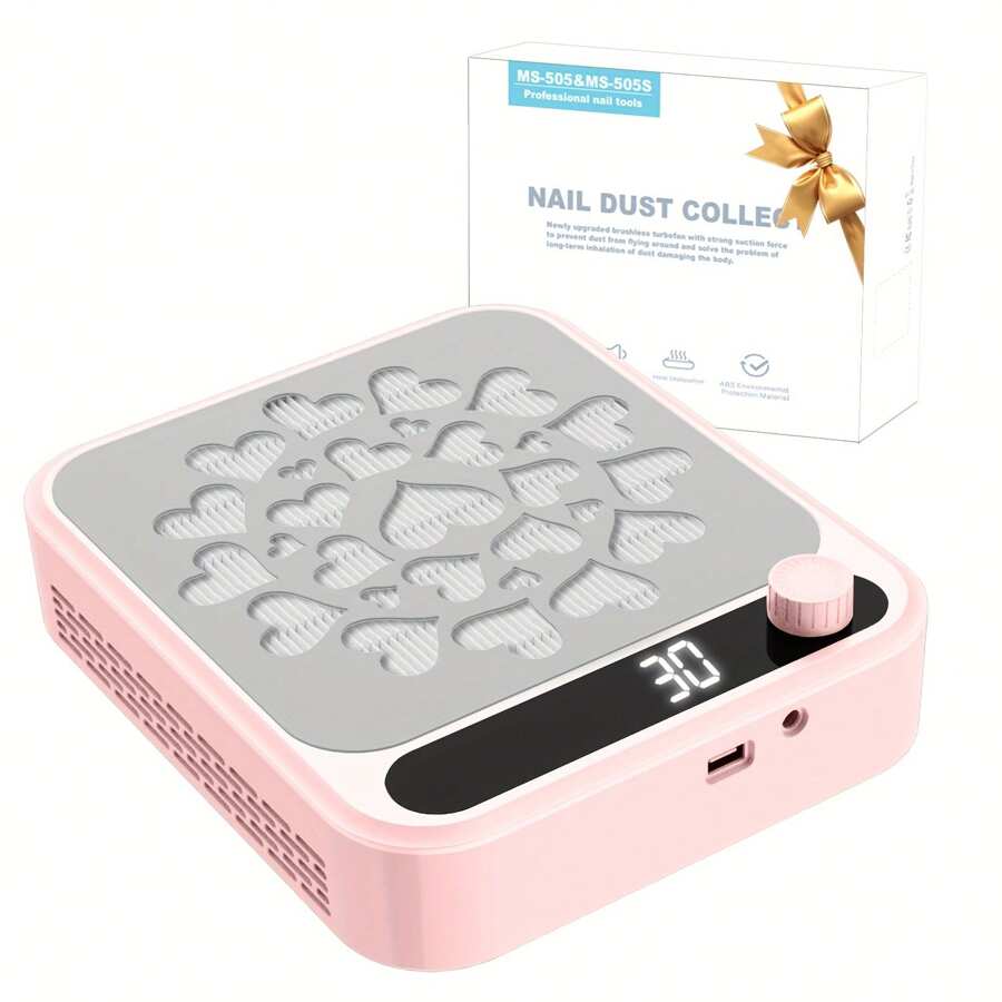 COSYGLOW Professional Nail Dust Collector Nail Supplies, Powerful Nail Fan Dust Collector Extractor With Reusable Filter, Quiet Electric Vacuum Cleaner Suction Machine For Acrylic Gel Nails Polishing Salon Home Use - 粉色 - 查看 1