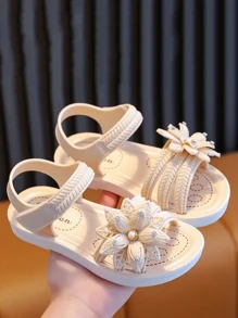 TEEOEC 女童凉鞋2024夏季新款耐磨软底公主风凉鞋小/中/大号女童休闲户外凉鞋