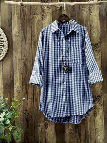 Women's Spring/Summer Long Sleeve Vintage Plaid Casual Shirt,Long Sleeve Tops