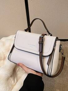 Bolso de mano versátil y elegante de mujer con estampado de lichis - Blanco - Ver 6