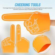 1pc 18-Inch (Approx. 46cm) Giant Foam Finger, DIY Blank Foam Glove Suitable For All Occasions Cheering, Sports Cheerleading Props, Party Atmosphere Decorations (Foamed Surface May Have Some Bubble Holes) - Multicolor - View 6