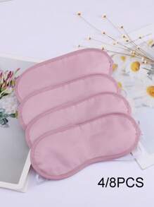4/8pcs Hotel Disposable Eye Mask, Airline Travel Sleep Shade Eye Cover, Breathable Polyester Solid Color Eye Patch - Purple - View 2