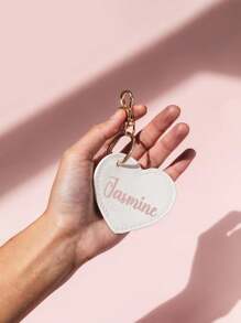 Personalized Heart Keyring, Monogram Heart Key Clip, Faux Leather Bag Charm, Initials Keychain, Gift For Her, Birthday, Bridesmaid, Laser Engraved On PU Leather,Dawg,Engraved, Stainless,Colorful,Cute,Adorable,Funny,Kawaii,Y2K,Stylish,Unisex,Casual,Custom,Personalized,Unique,Customized,Ideal Gifts For Him,Ideal Gifts For Her,Her,Boyfriend,Girlfriend,Family,Friends,Youth,For Anniversaries,For Birthdays,For Graduation,For Housewarming,For Weddings,Bag Charms,School Supplies,Back To School,School Gift,For Office,For School,For Classroom,For Teacher Gifts,For University,For Colleague,For Dorm Rooms,For Teacher,For Boys And Girls,For Teenagers,Junior High School Students,Middle School Students,High School Senior High School Students,College Students,University Students,Freshman,Sophomore,Underclassmen,Delicate Romance, Utilitarian Chic