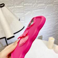 挂绳 1 件糖果波浪形光滑油喷可爱心形液体流沙毛手机壳兼容 16/Redmi Note 11 4G/Galaxy A55/Infinix Note 30/Moto E30/Camon 20/Camon 20 Pro 4G/Spark 8C/Spark Go 2022/Smart 7、Smart 8 防水防震防摔防刮 - 玫紅 - 查看 5
