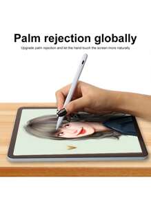 1pc Aluminum Alloy Stylus Pen Compatible With Apple IPad/Pro/Air/Mini 2018 And Later Versions, For Writing, Drawing, Touch Screen Capacitive Pen - White - View 4