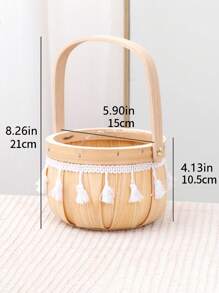 1pc Handwoven Flower Basket, Gift For Women's Day, Teacher's Day, Mother's Day, Succulent Basket, Storage Basket, Rattan Gift Basket