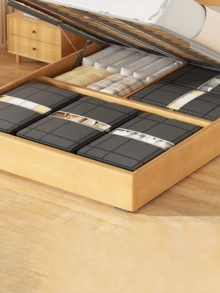 1 件黑色布艺收纳袋，衣服收纳袋，大容量床下收纳袋，便携式折叠收纳袋，季节性衣服和床上用品收纳袋，适用于客厅和卧室